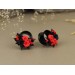 Wedding tunnel piercing – Black red roses gauges and plugs