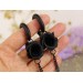 Gothic wedding dangle chain plug earrings for stretched ears Black rose and leaves Witch gift gauges Dark aesthetic