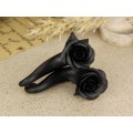 Gothic style black rose faux or real gauges Dark fashion jewelry for stretched ears Witch earrings Halloween