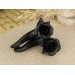 Gothic style black rose faux or real gauges Dark fashion jewelry for stretched ears Witch earrings Halloween