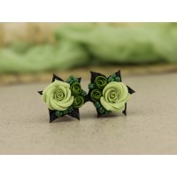 Green olive sage rose plugs 8mm - 20mm