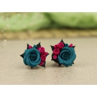 Magenta tealrose plugs 8mm - 20mm