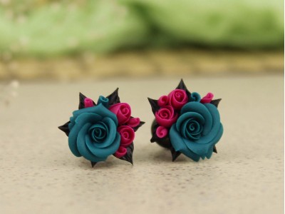 Magenta tealrose plugs 8mm - 20mm