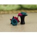 Magenta and teal rose size 00 gauges – custom color ear plugs