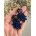 Navy blue and black stretched ears hoops – rose hangers