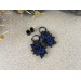 Navy blue and black stretched ears hoops – rose hangers