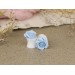 Wedding plugs and tunnels - Sky blue rose ear piercing