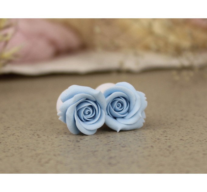 Wedding plugs and tunnels - Sky blue rose ear piercing
