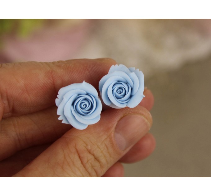 Wedding plugs and tunnels - Sky blue rose ear piercing