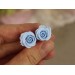 Wedding plugs and tunnels - Sky blue rose ear piercing