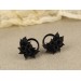 Handcrafted black rose ear tunnels for Goth weddings