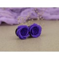 Floral 00g ear plugs tunnels with violet roses