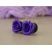 Floral 00g ear plugs tunnels with violet roses