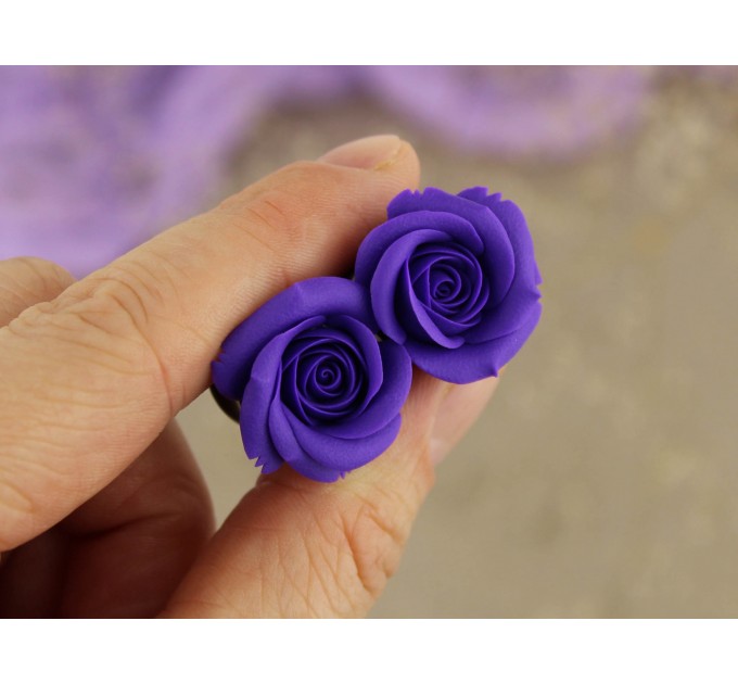 Floral 00g ear plugs tunnels with violet roses