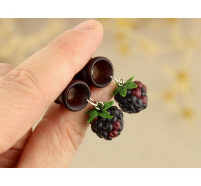 Cute blackberry - handcrafted wooden plugs