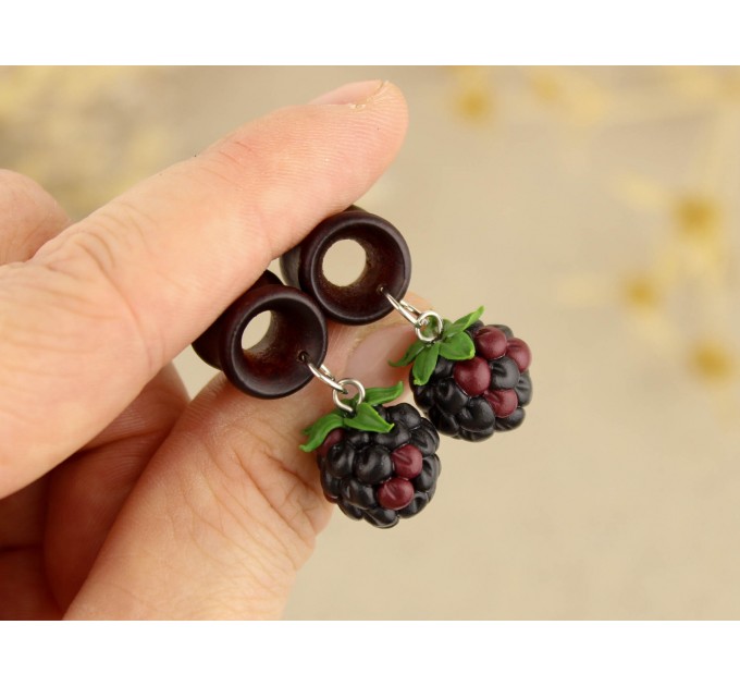Cute blackberry - handcrafted wooden plugs
