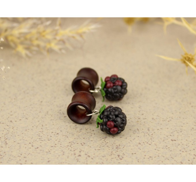 Cute blackberry - handcrafted wooden plugs