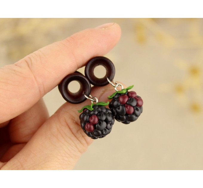Cute blackberry - handcrafted wooden plugs