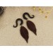 Handcrafted dangle gauges with brown leaves 