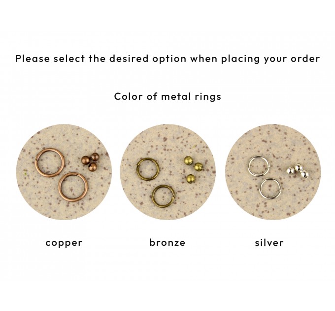 Handcrafted dangle gauges with brown leaves 