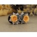Gray peach wedding ear plugs Bridal earrings for stretched gauges Floral tunnels handmade 