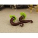 Handcrafted fake real gauges for ears – Green leaf