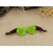 Handcrafted fake real gauges for ears – Green leaf