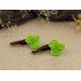 Handcrafted fake real gauges for ears – Green leaf