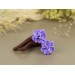 Handcrafted fake / real spiral gauges – lilac flowers