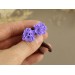 Handcrafted fake / real spiral gauges – lilac flowers