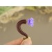 Handcrafted fake / real spiral gauges – lilac flowers