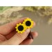 Handcrafted sunflower faux gauge earrings 
