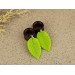 Cute green leaf - wood ear plugs and tunnels
