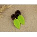 Cute green leaf - wood ear plugs and tunnels