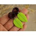 Cute green leaf - wood ear plugs and tunnels