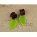 Cute green leaf - wood ear plugs and tunnels