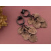 Beige brown chain hangers Dangle plugs and gauges Retro ancient bone ivory leaves Fall leaf tunnels