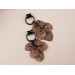 Beige brown chain hangers Dangle plugs and gauges Retro ancient bone ivory leaves Fall leaf tunnels
