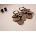 Beige brown chain hangers Dangle plugs and gauges Retro ancient bone ivory leaves Fall leaf tunnels