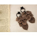 Beige brown chain hangers Dangle plugs and gauges Retro ancient bone ivory leaves Fall leaf tunnels