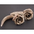 Viking woman earrings with bone imitated rose flower Real gauges or Faux Boho Tribal Norse Handmade