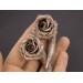 Viking woman earrings with bone imitated rose flower Real gauges or Faux Boho Tribal Norse Handmade