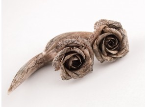 Ancient rose real-faux gauge earrings