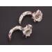 Handmade fake real ear gauge earrings goth Blood rose