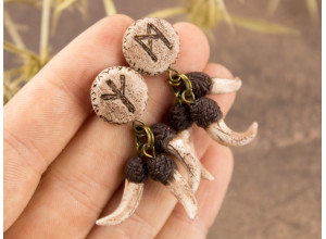 Custom Norse rune stud-plug earrings 3-20mm