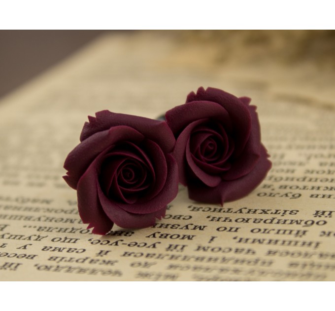 Burgundy ear plug piercing - floral 00g - 20mm gauges