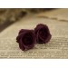 Burgundy ear plug piercing - floral 00g - 20mm gauges
