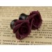 Burgundy ear plug piercing - floral 00g - 20mm gauges