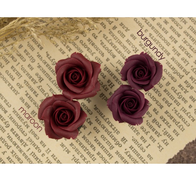 Burgundy ear plug piercing - floral 00g - 20mm gauges