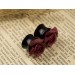 Autumn wedding earrings for stretched earlobes Maroon rose ear plugs Dark red gauges Custom color Handmade